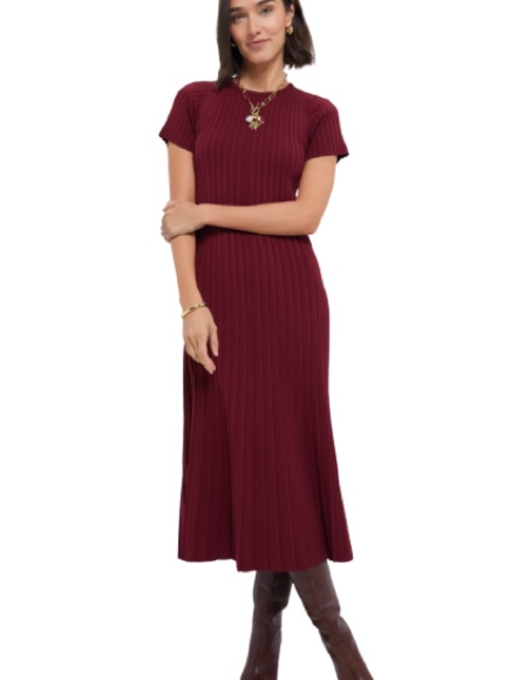 Tuckernuck Hyacinth House oxblood knit dress size L
